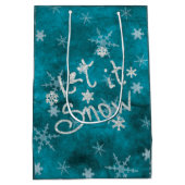 Mystical Winter Blue Silver Snowflakes Let It Snow Medium Gift Bag (Back)