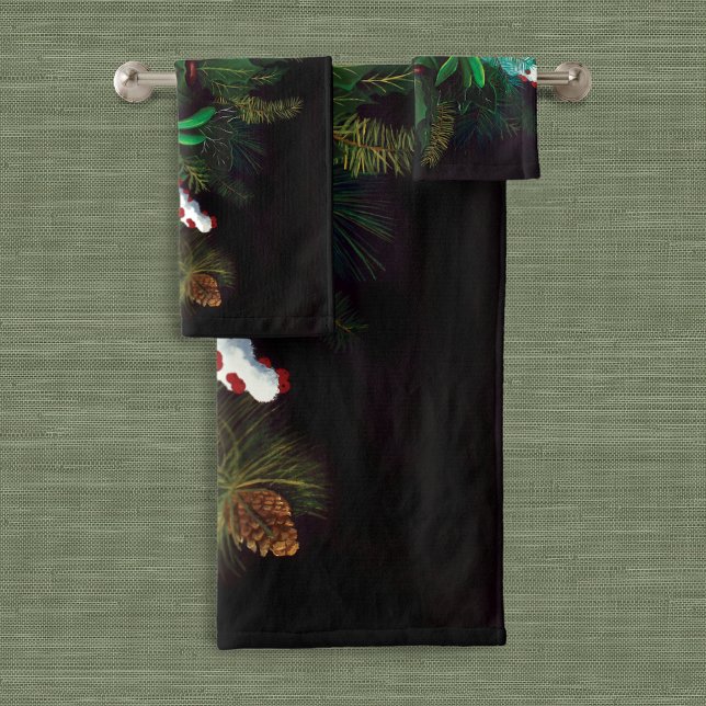 Mystical Winter Fantasy Green Man Celtic Pagan Bath Towel Set (Creator Uploaded)