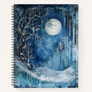 Mystical Winter Moon Personalized Notebook