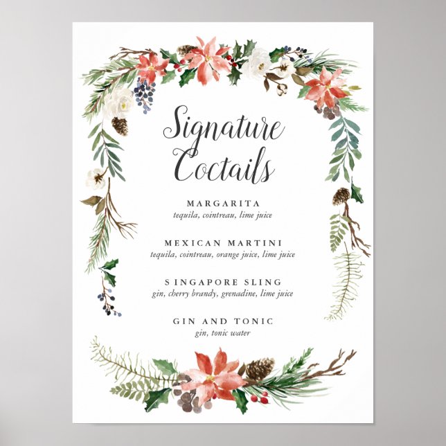 Mystical Winter | Signature Cocktail Menu Sign (Front)