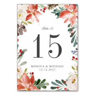 Mystical Winter  WEDDING Personalised Table Number