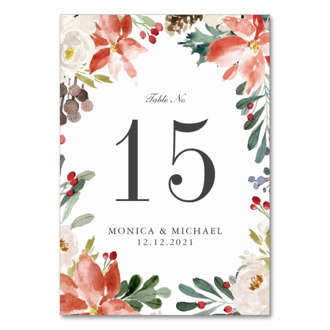Mystical Winter  WEDDING Personalised Table Number (Front)