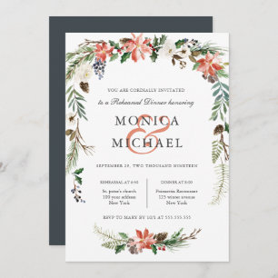 Mystical Winter   Wedding  Rehearsal Dinner Invitation