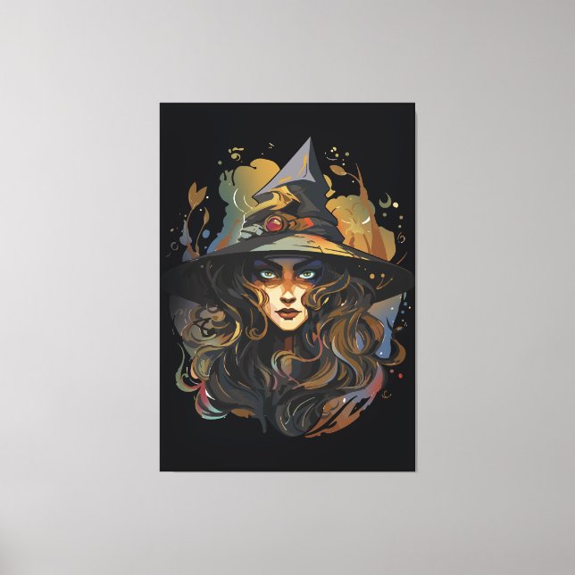 Mystical Witch Candle Dark Fantasy Artwork Canvas Print (Front)