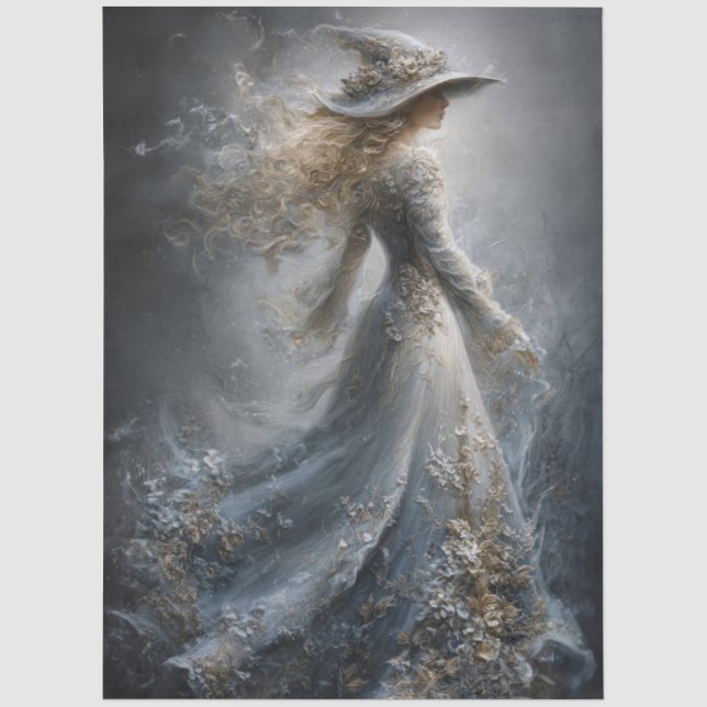 Mystical Witch Gothic Fantasy for Decoupage Tissue Paper (Front)