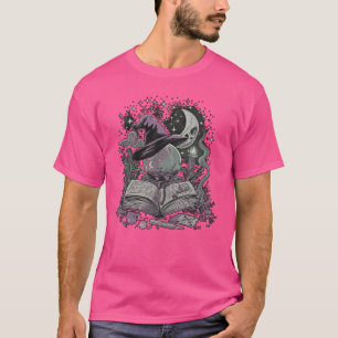 Mystical Witch Hat and Crystal Ball Witchcore Art T-Shirt