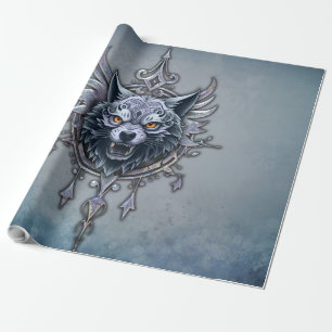 Mystical wolf head. wrapping paper