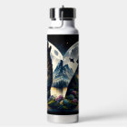 Mystical Wolf Howling at Moon Surreal 