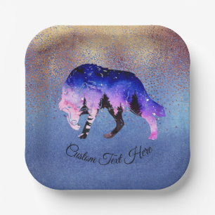 Mystical Wolf Spirit Animal Personalized Paper Plate