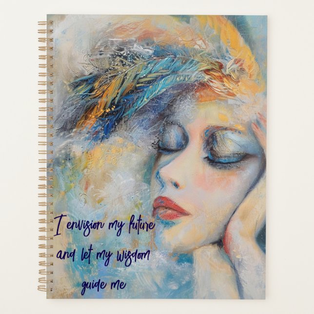Mystical Woman With Feathers Planner (Front)