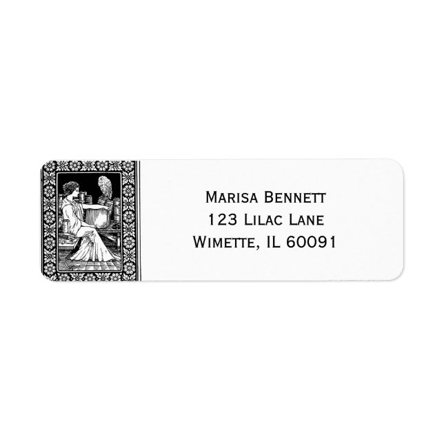 Mystical Woman with Owl, Books & Classical Library (Front)
