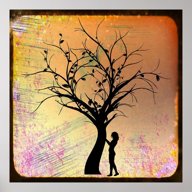 Mystical  Women and Tree Silhouette Poster (Front)