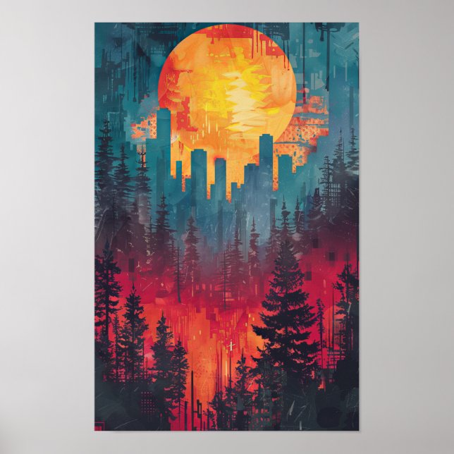 Mystical Woods Sunset Poster (Front)
