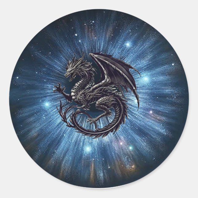Mystical Wyvern Eye  Classic Round Sticker (Front)
