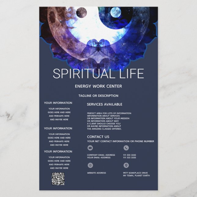 Mystical Yin Yang, Spiritual Holistic Service Flyer (Front)