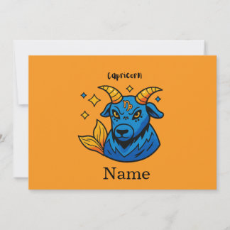 Mystical Zodiac Capricorn Sea Goat Astrology Invitation