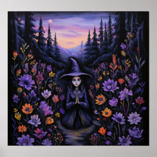 MysticWildFlowerWitch Poster
