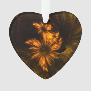 Mystique Garden Abstract Art Acrylic Heart Ornament