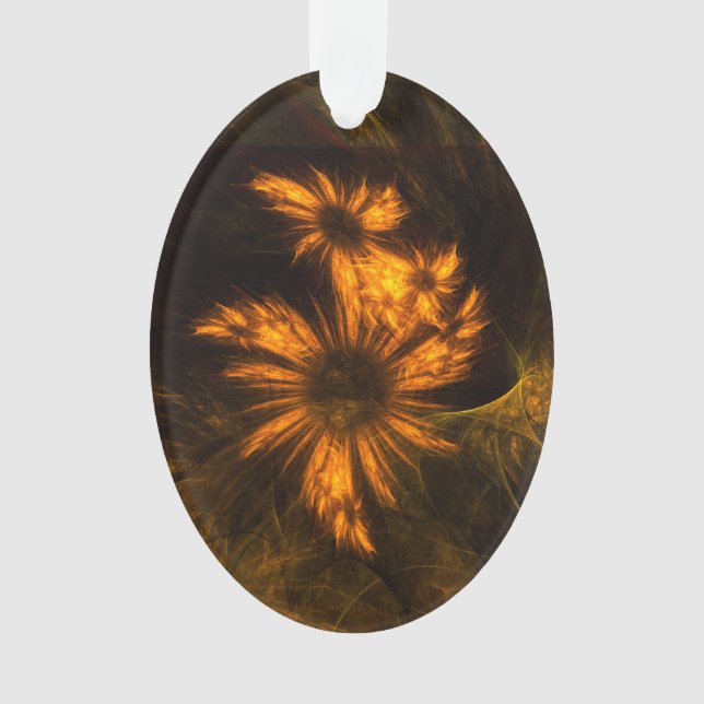 Mystique Garden Abstract Art Acrylic Oval Ornament (Front)