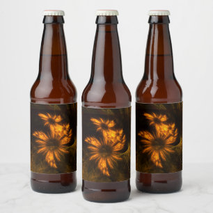 Mystique Garden Abstract Art Beer Bottle Label
