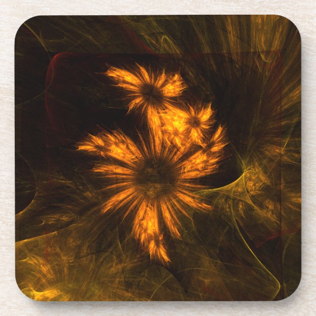 Mystique Garden Abstract Art Cork Coaster (Front)
