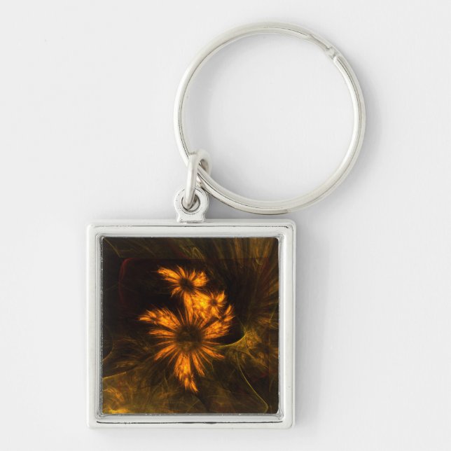 Mystique Garden Abstract Art Small Key Ring (Front)