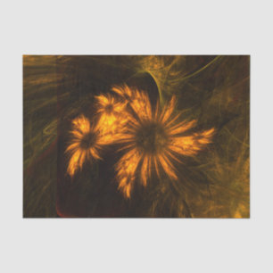 Mystique Garden Golden Abstract Fractal Art Tissue Paper