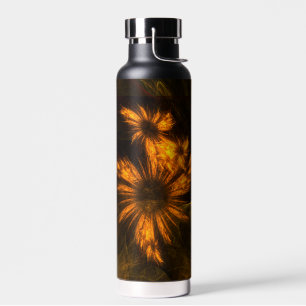 Mystique Garden Golden Abstract Fractal Art Water Bottle