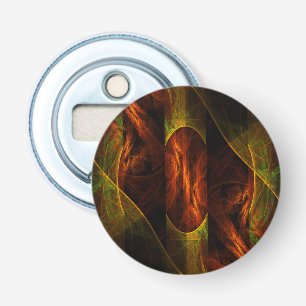 Mystique Jungle Abstract Art Button Bottle Opener