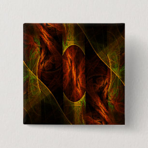 Mystique Jungle Abstract Art Button (square)