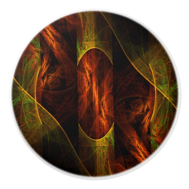Mystique Jungle Abstract Art Ceramic Knob (Front)