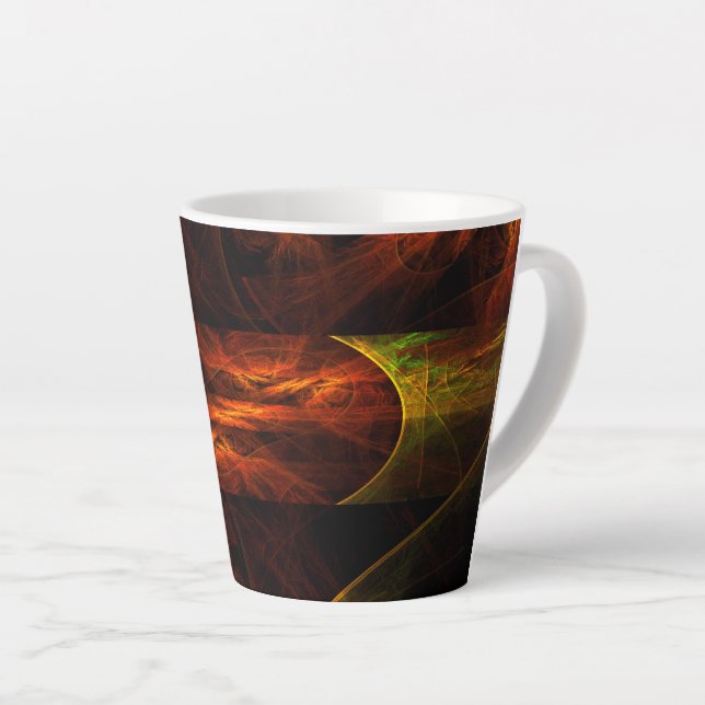 Mystique Jungle Abstract Art Latte Mug (Right Angle)