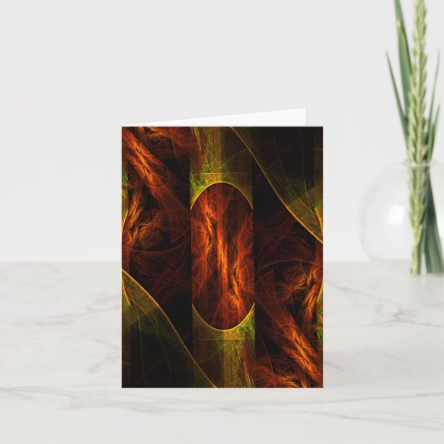 Mystique Jungle Abstract Art Note Card (Front)