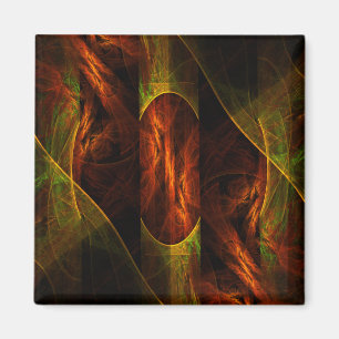 Mystique Jungle Abstract Art Square Magnet