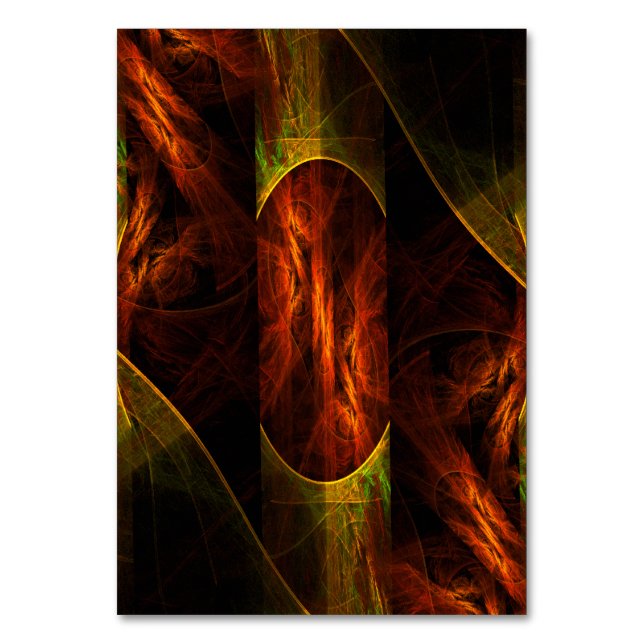 Mystique Jungle Abstract Art Table Card (Front)