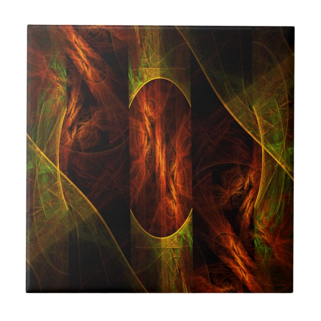 Mystique Jungle Abstract Art Tile (Front)