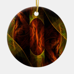Mystique Jungle Modern Abstract Fractal Art Ceramic Tree Decoration