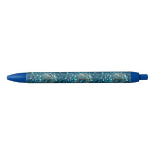 Mystique of the Blue Dimentee Frog On Blue Bokeh Ink Pen