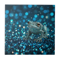 Mystique of the Blue Dimentee Frog On Blue Bokeh
