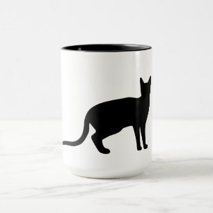 Mystique of the Feline: An Elegant Cat Silhouette Mug