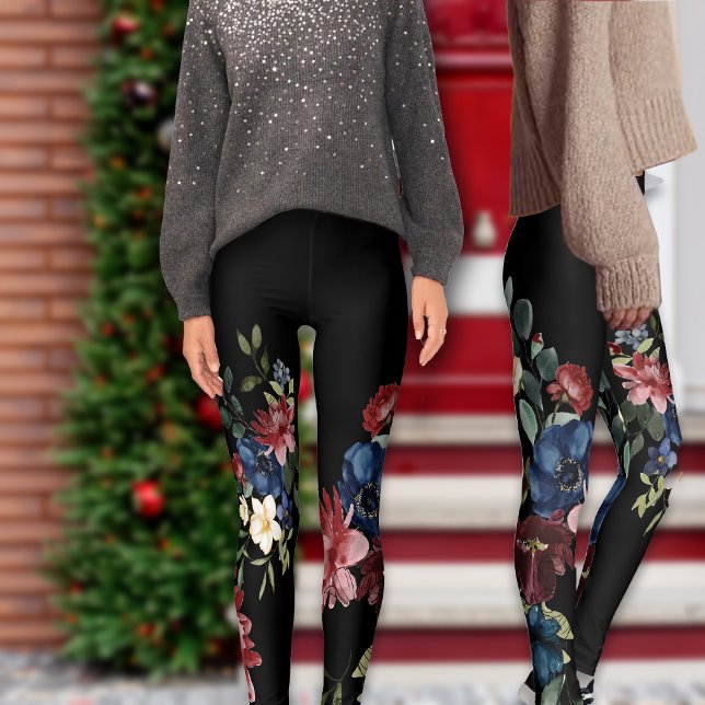 Mystique Red and Blue Florals Leggings (Creator Uploaded)