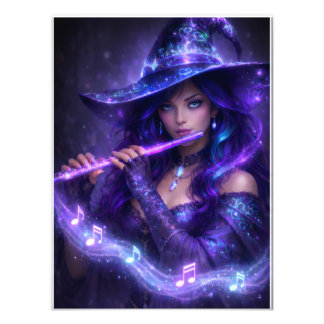 Mystische Flötenspielerin – Magische Melodie Poste Photo Print