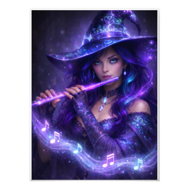 Mystische Flötenspielerin – Magische Melodie Poste Photo Print (Front)