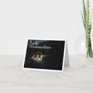 Mystische Hütte im tiefen Wald, Weihnachten Card