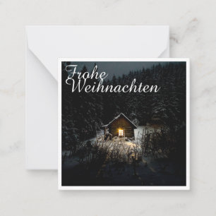 Mystische Hütte im tiefen Wald, Weihnachten Card