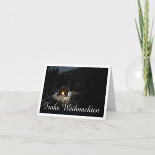 Mystische Hütte im tiefen Wald, Weihnachten Card