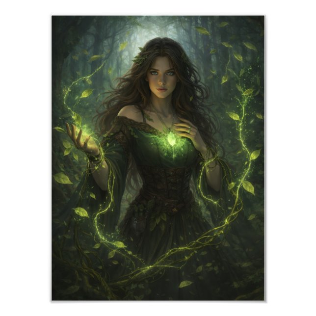 Mystische Wald-Magierin – Fantasy Natur Poster (Front)
