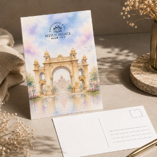 Mysur Palace Enterence Gate, India Travel Art Holiday Postcard