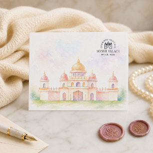Mysur Palace India   Souvenir Watercolor Holiday Postcard