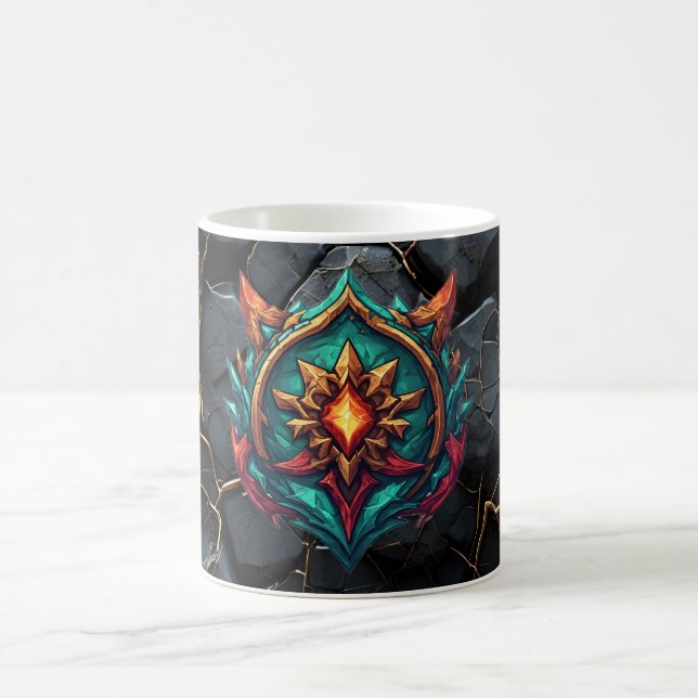 Mythic Dragon Crest Gamer Emblem Coffee Mug (Center)